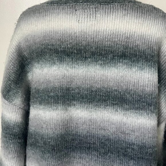 Pacsun Gray Striped Open Button Front Long Sleeve Wool Cardigan Size Medium - Picture 12 of 16